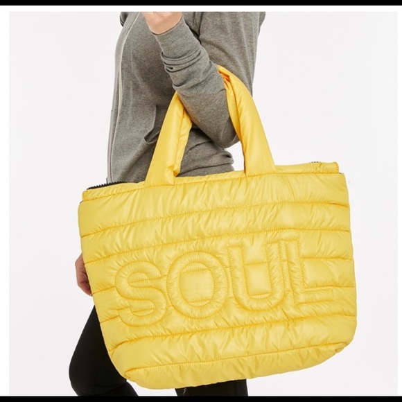 soulcycle Handbags - NWT Soul Cycle Quitter Yellow Tote SOUL